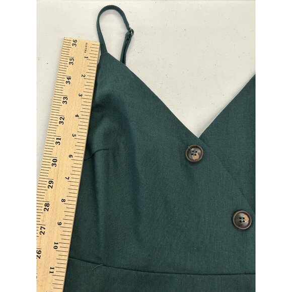 Lush Anthropologie Green Linen Midi Sheath Dress S Bohemian Cottagecore Coastal - Picture 6 of 13